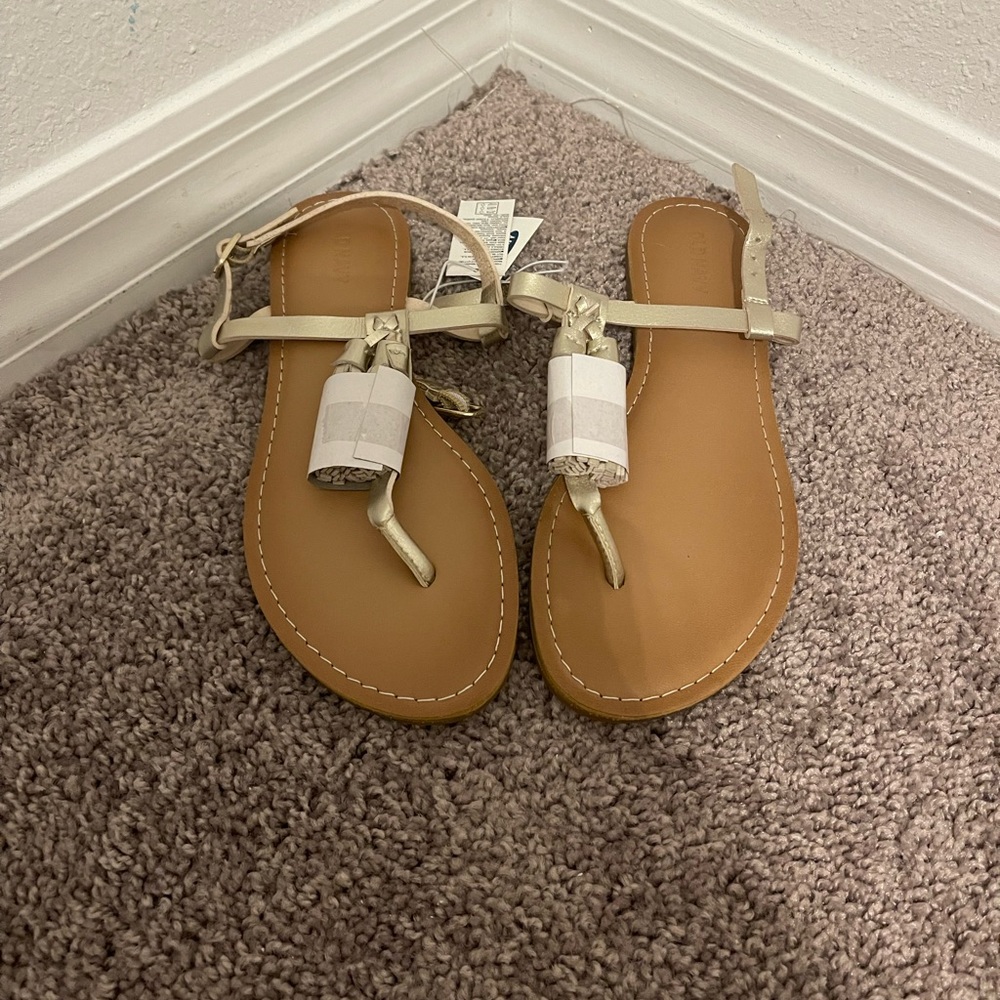 Old navy gold tassle sandals never worn new with tag